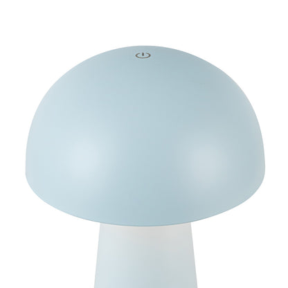 Kuzco Asher 8in Table Lamp | Mid-Century Sky Blue Steel and Polymeric Shade | Bedroom & Living Room Accent | 5.5 x 5.5 x 8.6 in | Model TL64108-SY