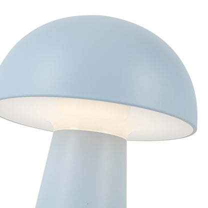 Kuzco Asher 8in Table Lamp | Mid-Century Sky Blue Steel and Polymeric Shade | Bedroom & Living Room Accent | 5.5 x 5.5 x 8.6 in | Model TL64108-SY
