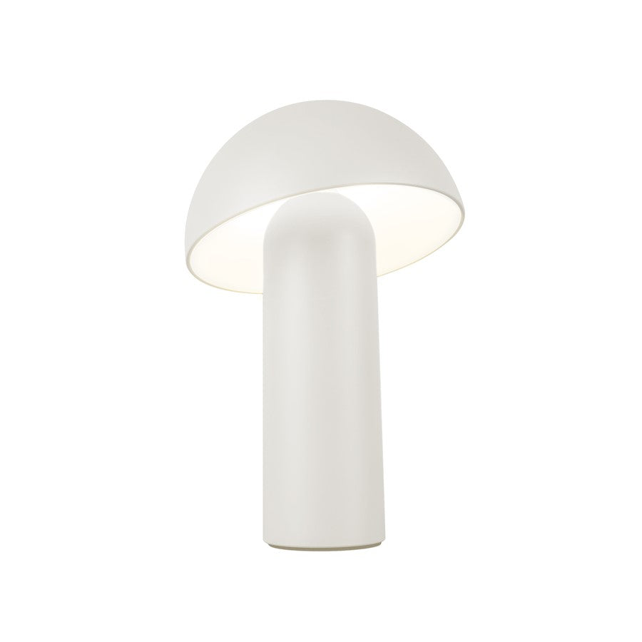 Kuzco Setas 10in Table Lamp | Mid-Century Cream Steel and Acrylic Shade | Bedroom & Office Task Light | 200lm 2700K 3-Step Dim | Model TL65210-CM