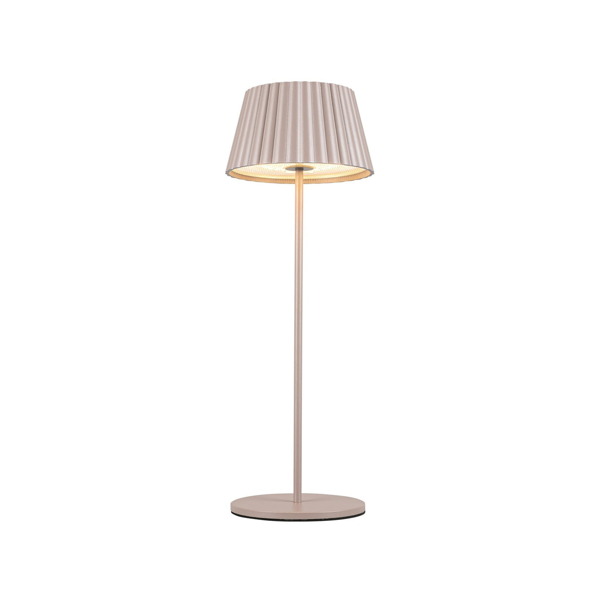 Kuzco Dario 14in Table Lamp | Modern Pleated Moonstone Gray Steel Shade | Bedroom & Living Room Accent | 200lm 2700K Touch Dim | Model TL65614-MN