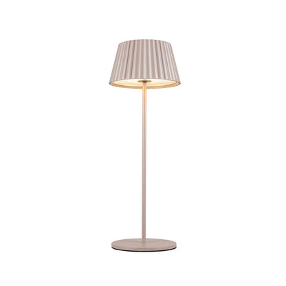 Kuzco Dario 14in Table Lamp | Modern Pleated Moonstone Gray Steel Shade | Bedroom & Living Room Accent | 200lm 2700K Touch Dim | Model TL65614-MN