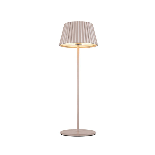 Kuzco Dario 14in Table Lamp | Modern Pleated Moonstone Gray Steel Shade | Bedroom & Living Room Accent | 200lm 2700K Touch Dim | Model TL65614-MN