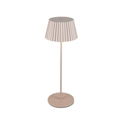 Kuzco Dario 14in Table Lamp | Modern Pleated Moonstone Gray Steel Shade | Bedroom & Living Room Accent | 200lm 2700K Touch Dim | Model TL65614-MN