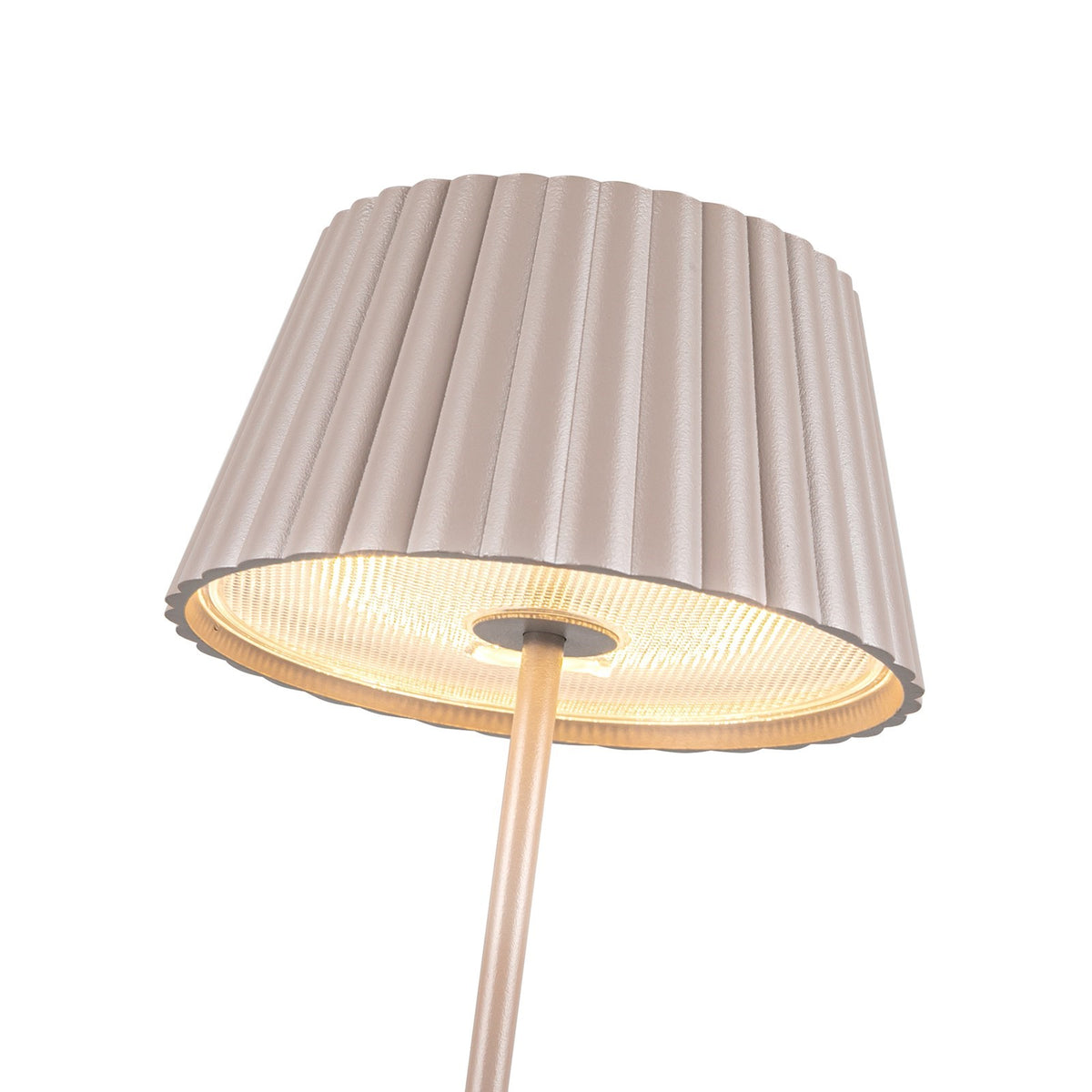 Kuzco Dario 14in Table Lamp | Modern Pleated Moonstone Gray Steel Shade | Bedroom & Living Room Accent | 200lm 2700K Touch Dim | Model TL65614-MN