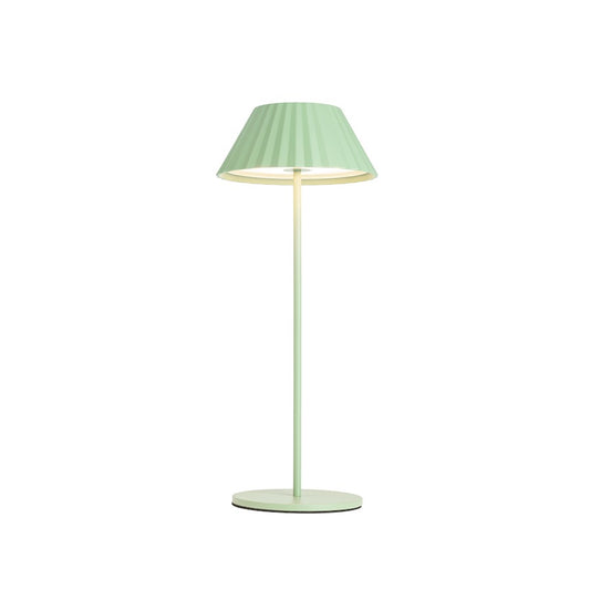 Kuzco Zola 14in Table Lamp | Modern Sage Green Steel with Pleated Shade | Living Room & Bedroom Accent | 6 x 6 x 14.375 in | Model TL67914-GN