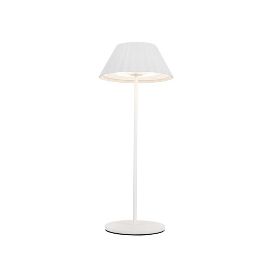 Kuzco Zola 14in Table Lamp | Modern White Steel Shade | Bedroom & Living Room Accent | 130lm 2700K Touch Dimmer | Model TL67914-WH