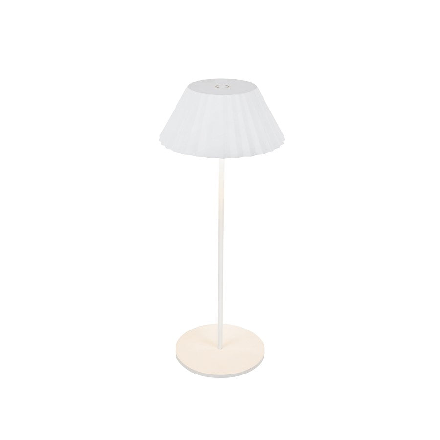 Kuzco Zola 14in Table Lamp | Modern White Steel Shade | Bedroom & Living Room Accent | 130lm 2700K Touch Dimmer | Model TL67914-WH