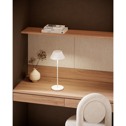 Kuzco Zola 14in Table Lamp | Modern White Steel Shade | Bedroom & Living Room Accent | 130lm 2700K Touch Dimmer | Model TL67914-WH