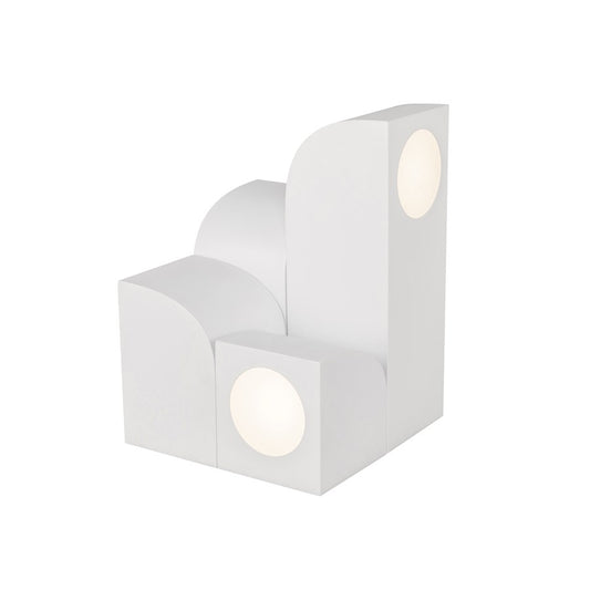 Kuzco Gypsum 12in Table Lamp | Modern White Steel and Frosted Acrylic | Bedroom & Living Room Accent Light | Model TL82412-WH