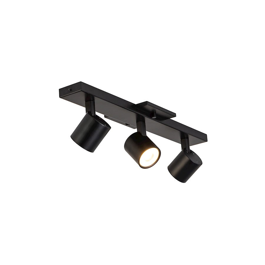 Kuzco Arnold 20in 3-Light Track Light | Industrial Black Aluminum and Steel | Kitchen & Living Room Task Lighting | Model TR19021-BK-5CCT-UNV-010