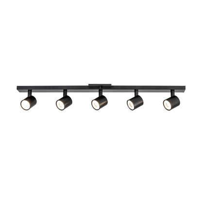 Kuzco Arnold 35in 5-Light Track Light | Modern Black Aluminum and Steel | Kitchen & Living Room Task Lighting | Model TR19035-BK-5CCT-UNV-010