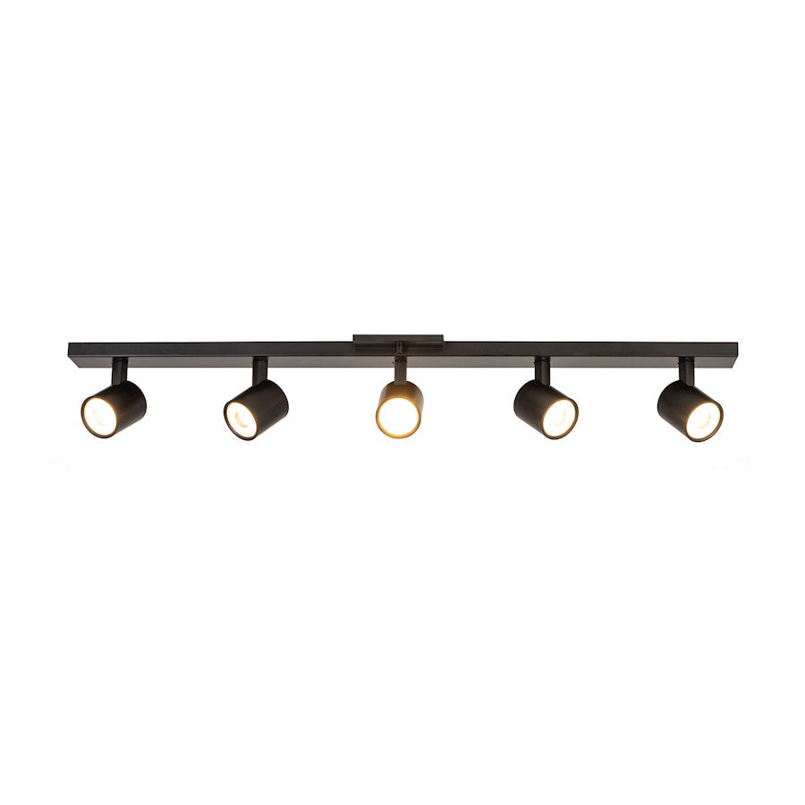 Kuzco Arnold 35in 5-Light Track Light | Modern Black Aluminum and Steel | Kitchen & Living Room Task Lighting | Model TR19035-BK-5CCT-UNV-010