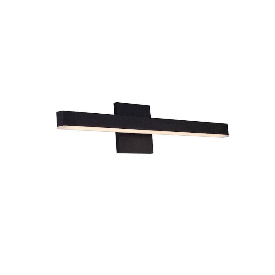 Kuzco Vega 23in 1-Light Vanity Light | Black Aluminum and White Acrylic Diffuser | Bathroom & Bedroom Vanity | Model VL10323-BK-2700K