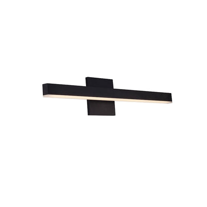 Kuzco Vega 23in 1-Light Vanity Light | Black Aluminum and White Acrylic Diffuser | Bathroom & Bedroom Vanity | Model VL10323-BK-2700K