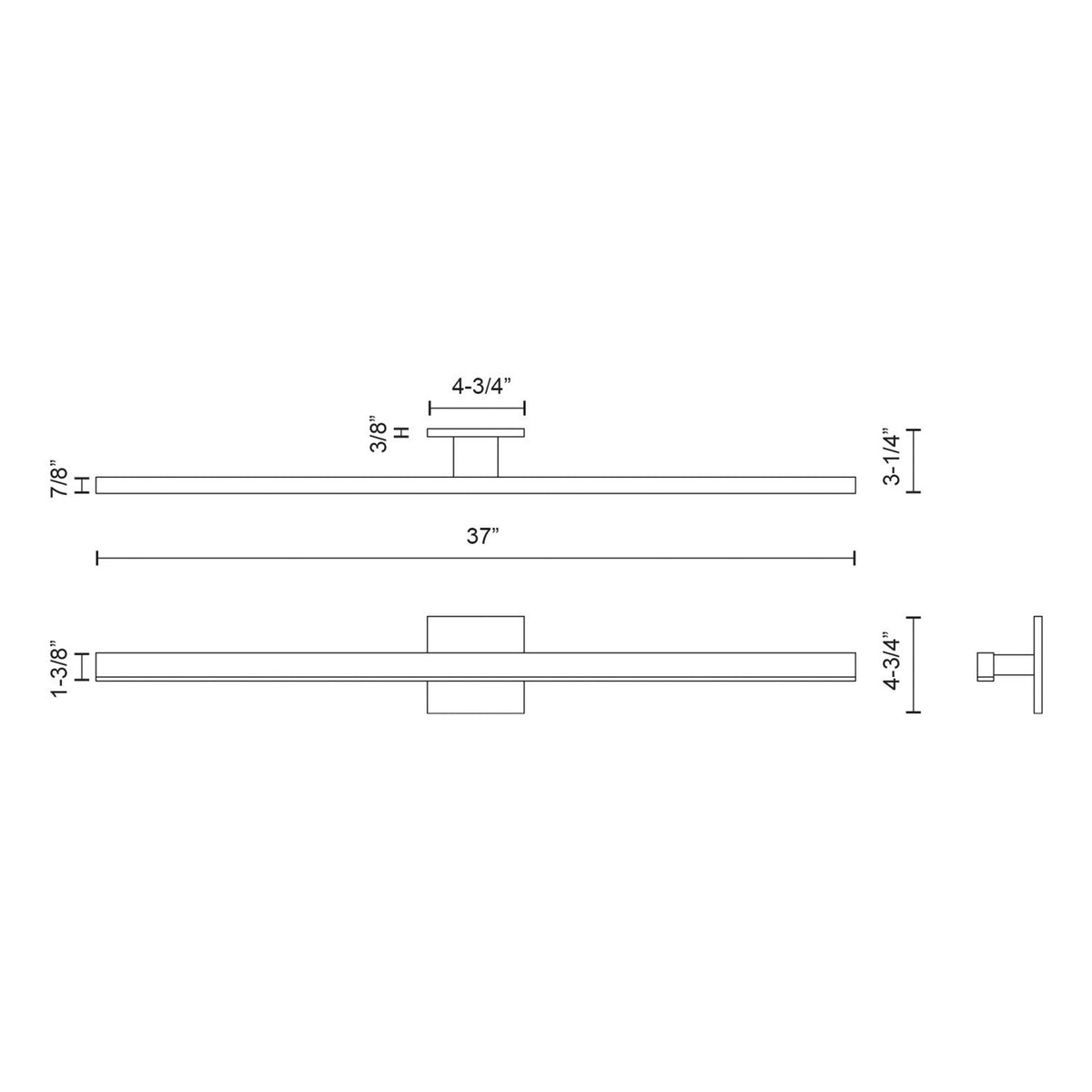 Kuzco Vega 37in 1-Light LED Vanity Light | White Aluminum and White Acrylic Diffuser | Bathroom & Bedroom Vanity | Model VL10337-WH-2700K