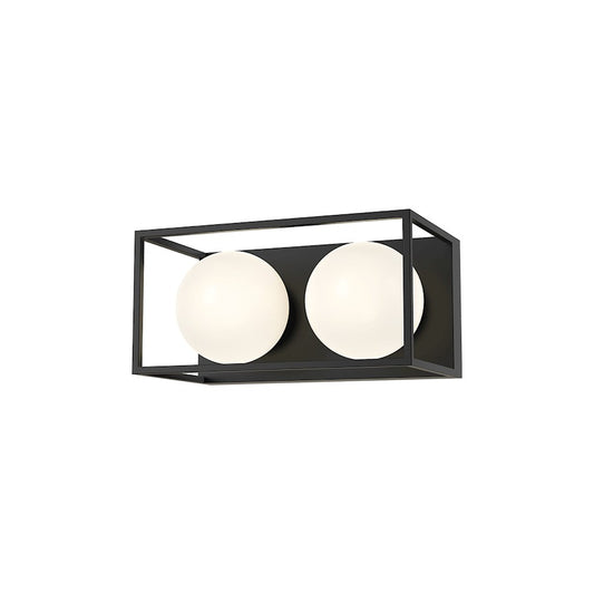 Alora Mood Amelia 2 Light 13" Vanity, Matte Black/Opal Matte/Opal - VL519213MBOP