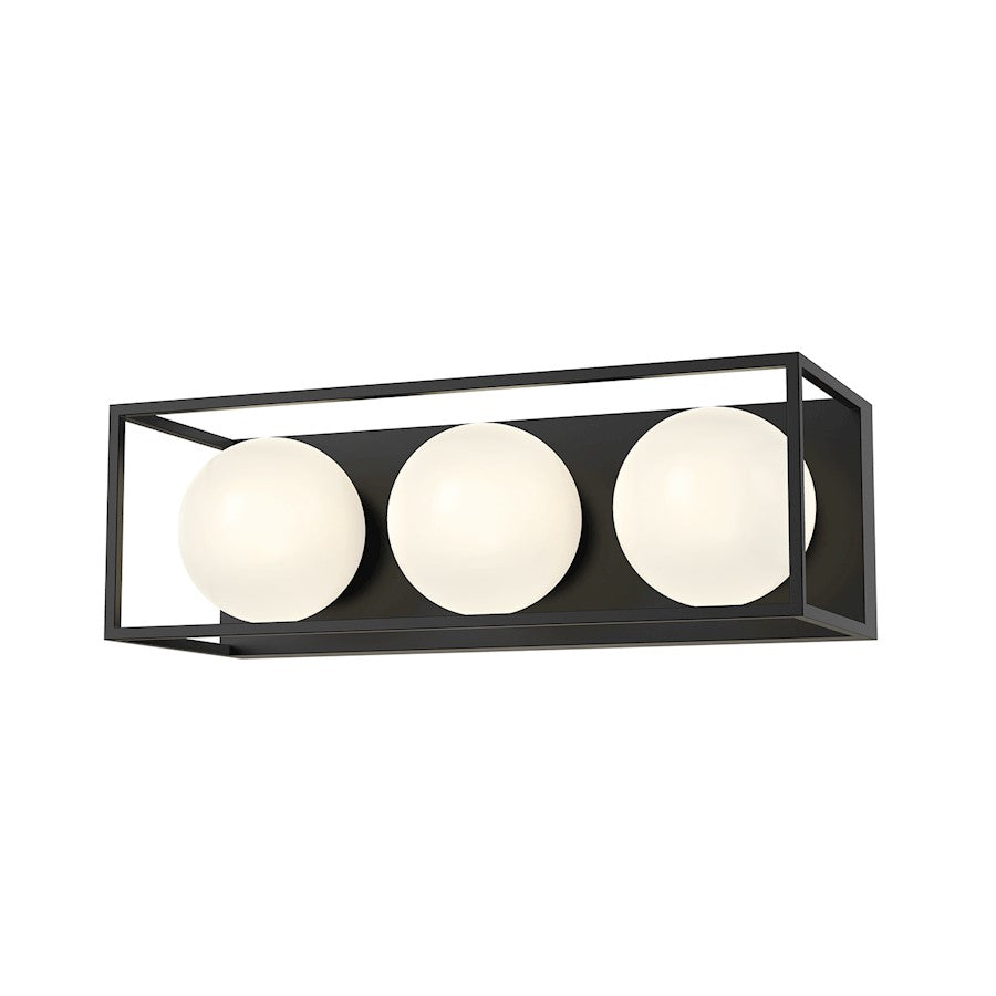 Alora Mood Amelia 3 Light 19" Vanity, Matte Black/Opal Matte/Opal - VL519319MBOP