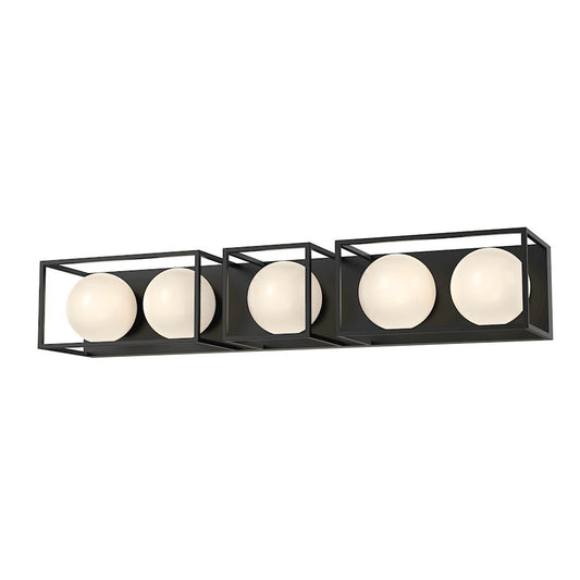 Alora Mood Amelia 5 Light 35" Vanity, Matte Black/Opal Matte/Opal - VL519535MBOP