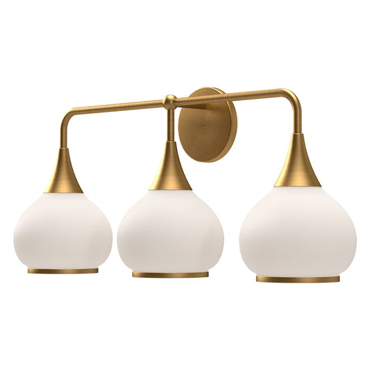 Alora Mood Hazel 3 Light 26" Vanity, Gold/Opal Matte/Clear/Opal - VL524326AGOP