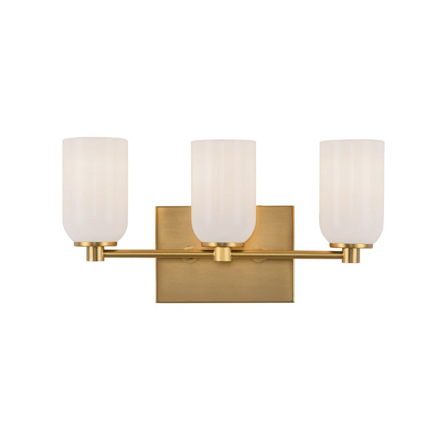 Kuzco Nola Socket 18" Vanity Light, Gold/Glossy Opal Glass - VL57718-BG-GO