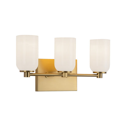 Kuzco Nola Socket 18" Vanity Light, Gold/Glossy Opal Glass