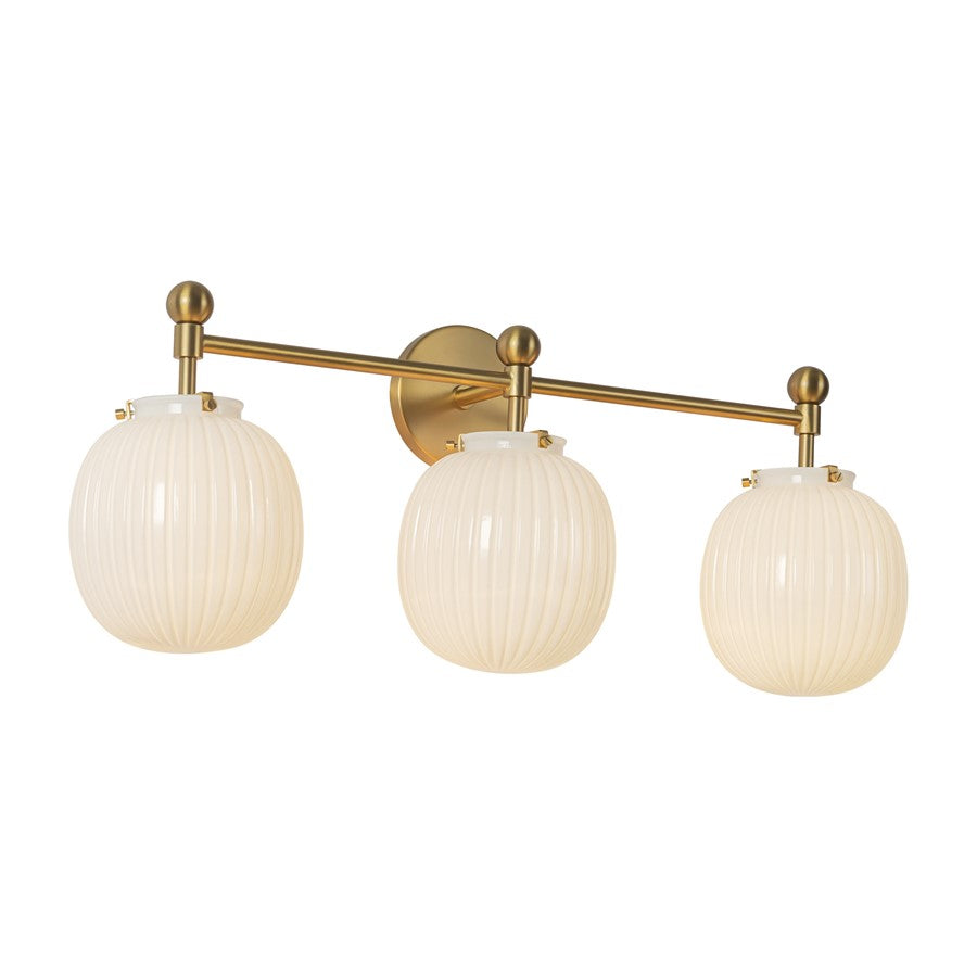 Kuzco Cherise 29" Gold, Brushed Gold/Glossy Ribbed Opal Glass
