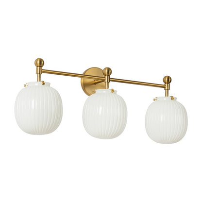 Kuzco Cherise 29" Gold, Brushed Gold/Glossy Ribbed Opal Glass