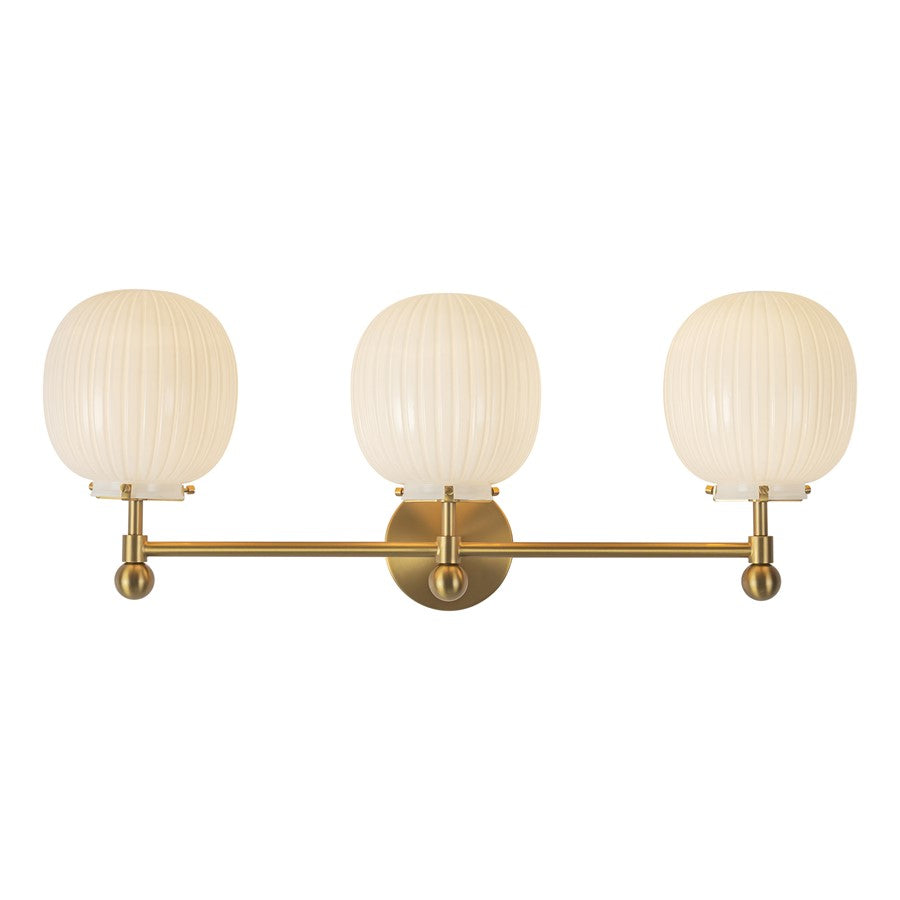 Kuzco Cherise 29" Gold, Brushed Gold/Glossy Ribbed Opal Glass