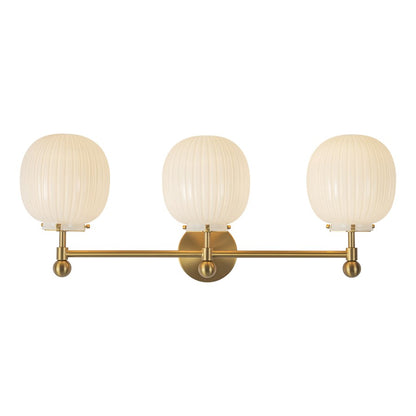 Kuzco Cherise 29" Gold, Brushed Gold/Glossy Ribbed Opal Glass