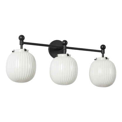 Kuzco Cherise 29" Black, Matte Black/Glossy Ribbed Opal Glass