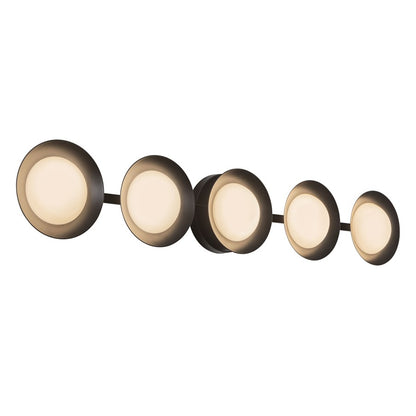 Kuzco Cleo 36" Black Dimmable LED Bathroom Vanity Light, Black/Opal Glass