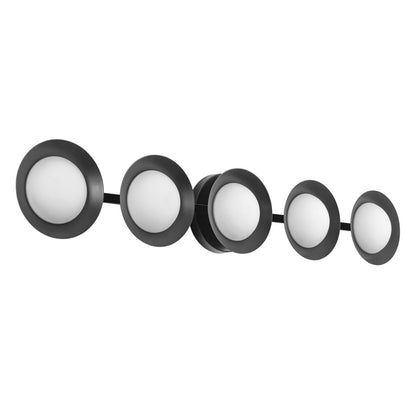 Kuzco Cleo 36" Black Dimmable LED Bathroom Vanity Light, Black/Opal Glass