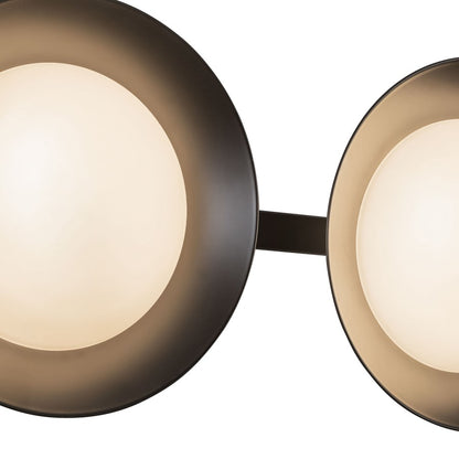 Kuzco Cleo 36" Black Dimmable LED Bathroom Vanity Light, Black/Opal Glass