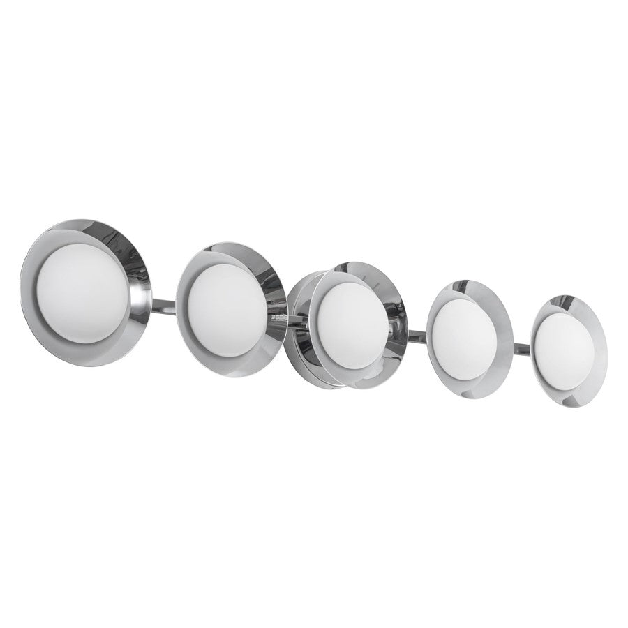 Kuzco Cleo 36" Silver Dimmable LED Bathroom Vanity, Chrome/Opal Glass