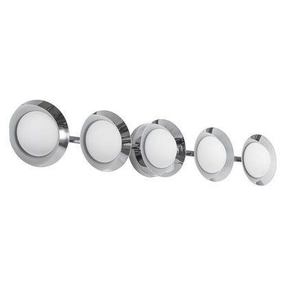 Kuzco Cleo 36" Silver Dimmable LED Bathroom Vanity, Chrome/Opal Glass