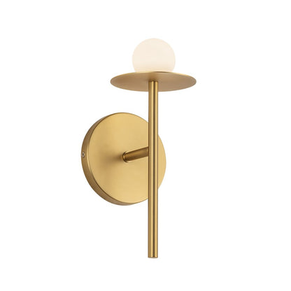 Kuzco Elixir 10" LED Wall Sconce, Brushed Gold/Steel Shade