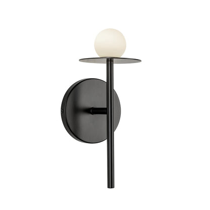 Kuzco Elixir 10" LED Wall Sconce, Black/Steel Shade - WS15504-BK-UNV