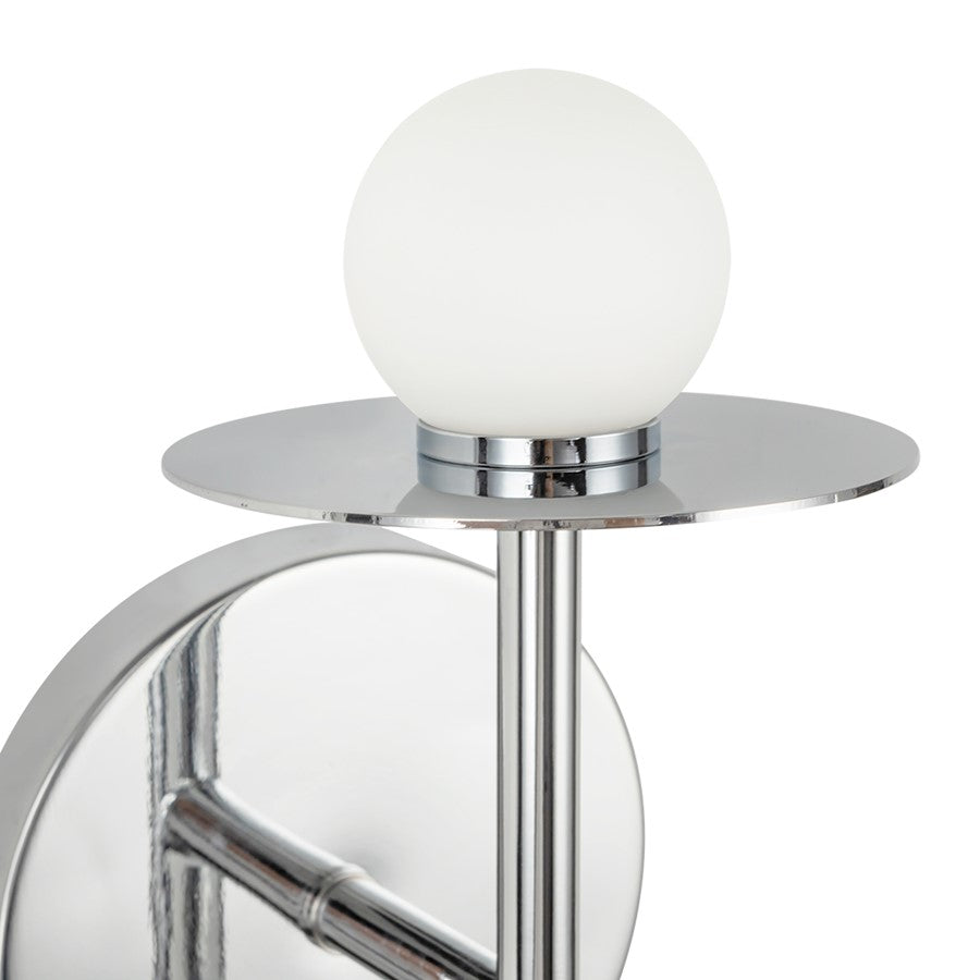 Kuzco Elixir 10" LED Wall Sconce, Chrome/Steel Shade