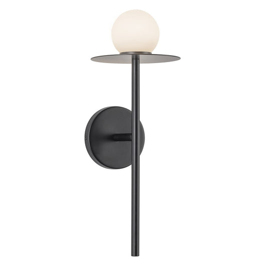 Kuzco Elixir 16" LED Wall Sconce, Black/Steel Shade - WS15506-BK-UNV
