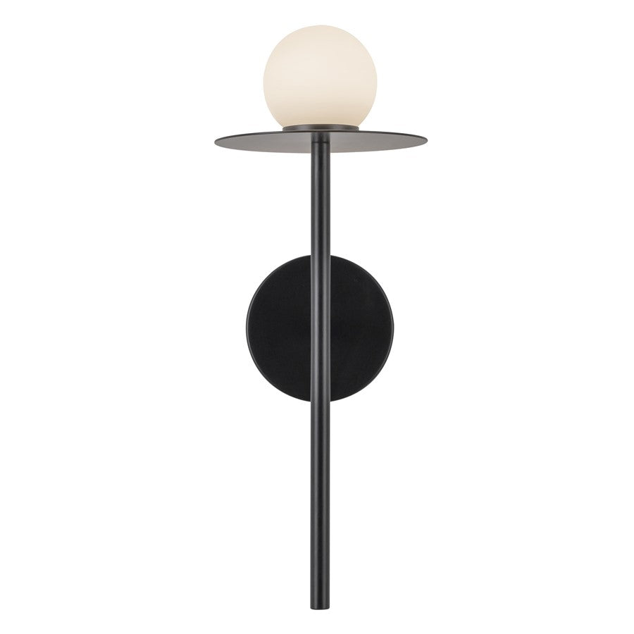 Kuzco Elixir 16" LED Wall Sconce, Black/Steel Shade