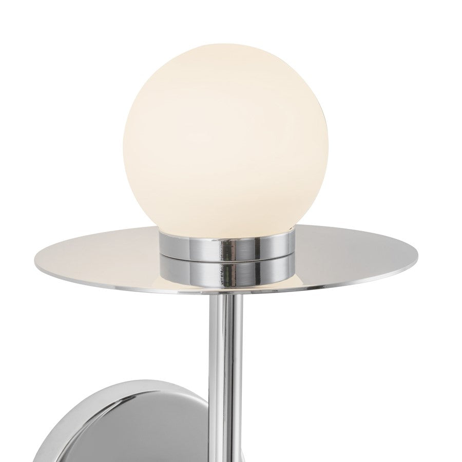Kuzco Elixir 16" LED Wall Sconce, Chrome/Steel Shade