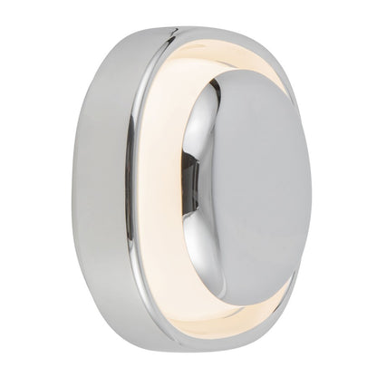 Kuzco Pebble 8" Silver Dimmable LED Wall Sconce, Chrome