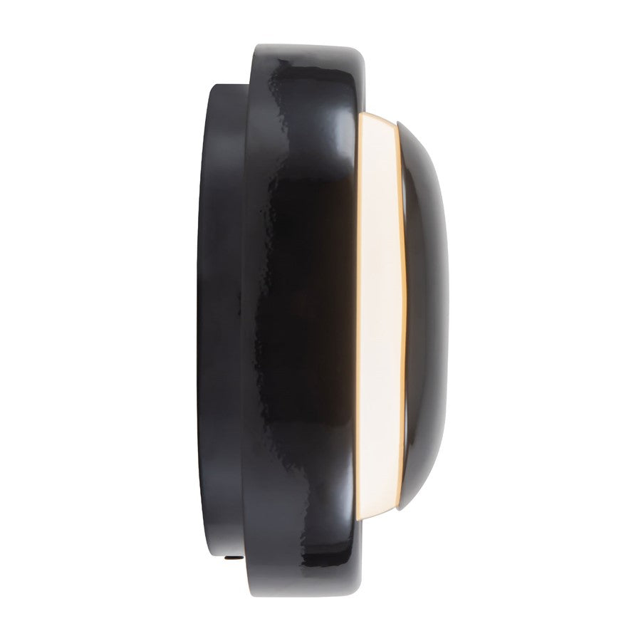 Kuzco Pebble 8" Black Dimmable LED Wall Sconce, Glossy Black