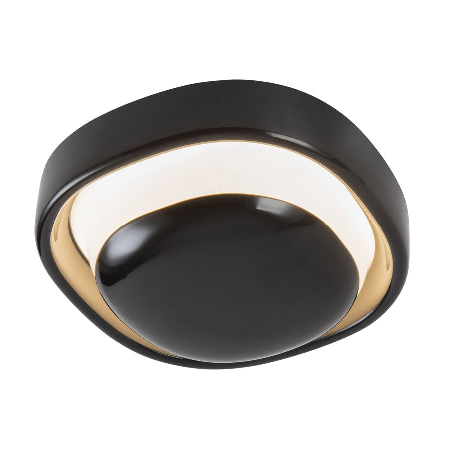 Kuzco Pebble 8" Black Dimmable LED Wall Sconce, Glossy Black