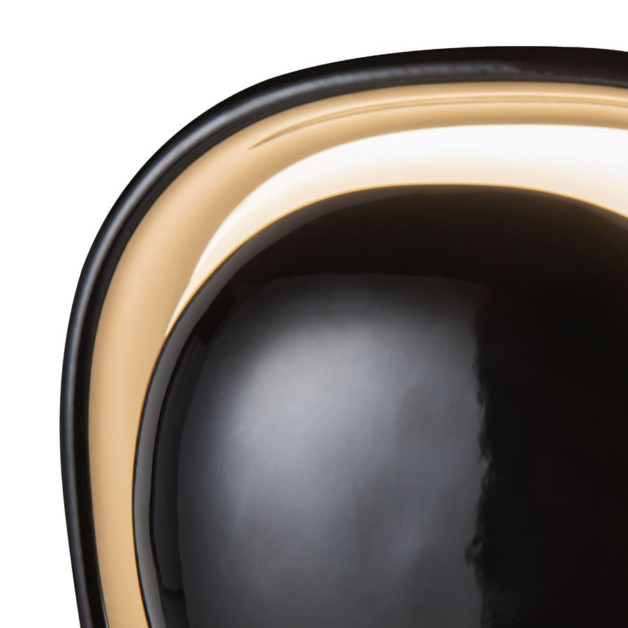 Kuzco Pebble 8" Black Dimmable LED Wall Sconce, Glossy Black
