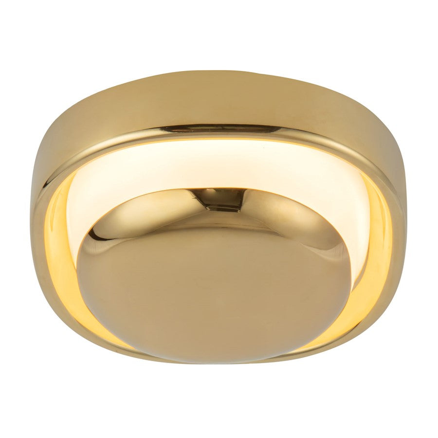 Kuzco Pebble 8" Brass Dimmable LED Wall Sconce, Metallic Brass