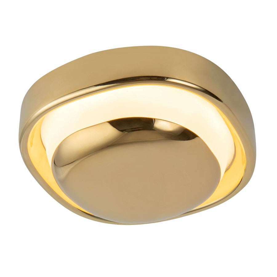 Kuzco Pebble 8" Brass Dimmable LED Wall Sconce, Metallic Brass