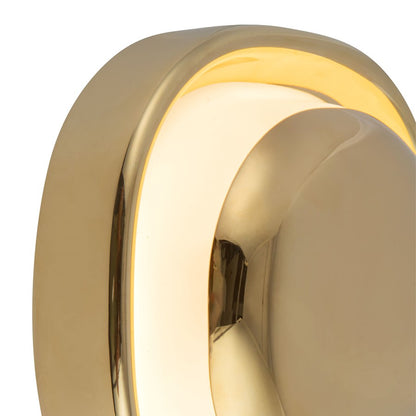 Kuzco Pebble 8" Brass Dimmable LED Wall Sconce, Metallic Brass