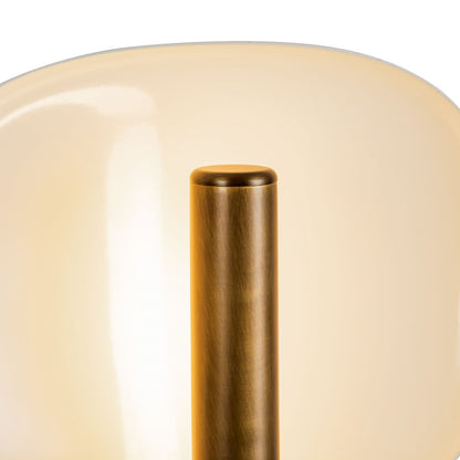 Kuzco Lustre 9" Wht Dimmable LED Wall Sconce, Pearl Wht/Vintage Brass