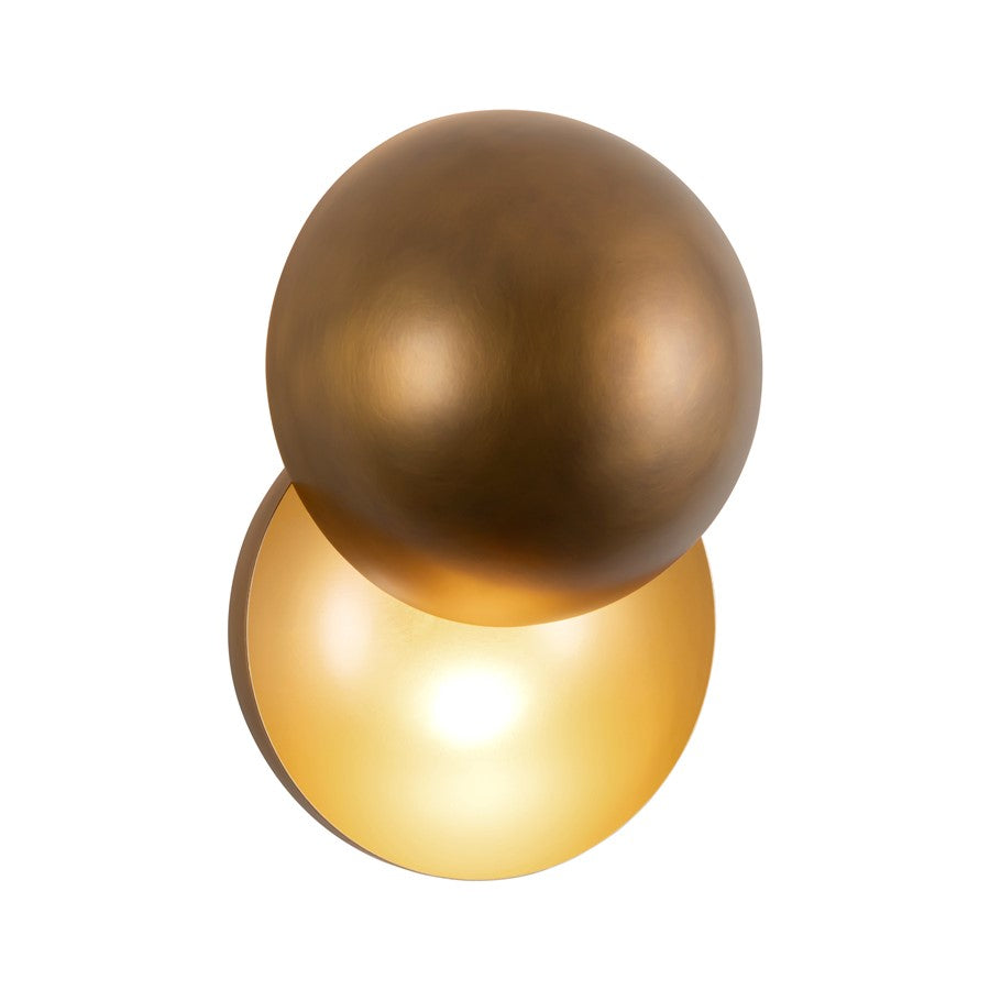 Kuzco Void 12" Vintage Brass Dimmable LED Wall Sconce, Vintage Brass